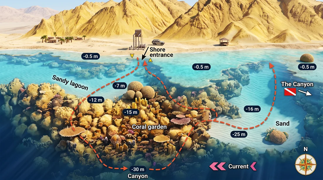Abu Helal dive site map