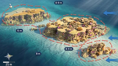 Aruk Talata dive site map