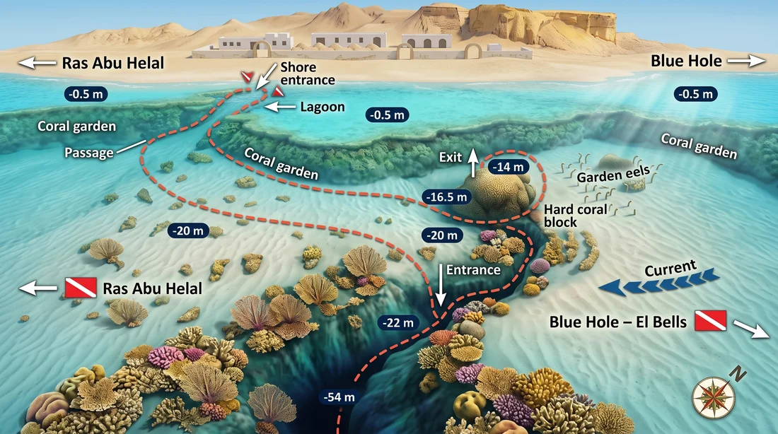 The Canyon dive site map