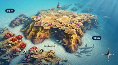 Erg Sabina dive site map