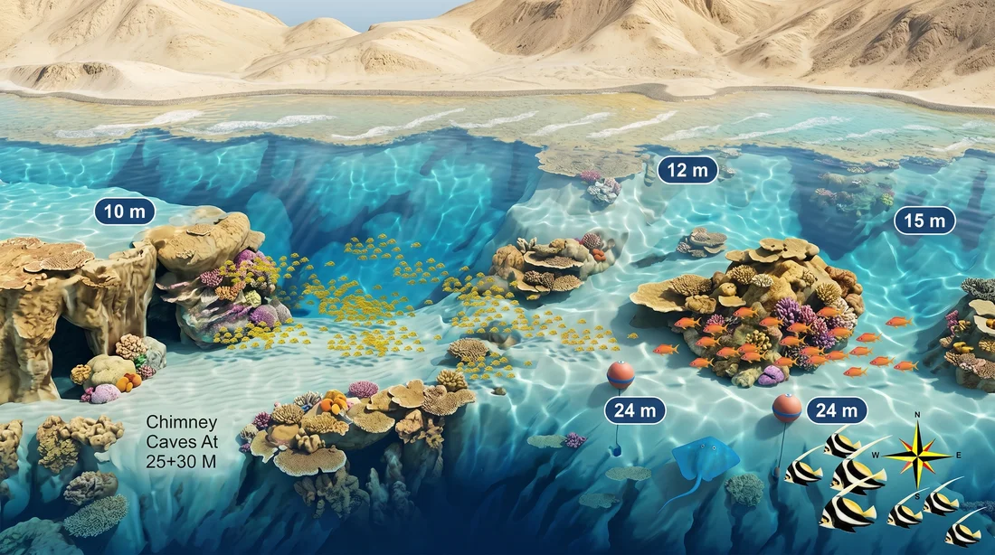 Erg Somaya dive site map