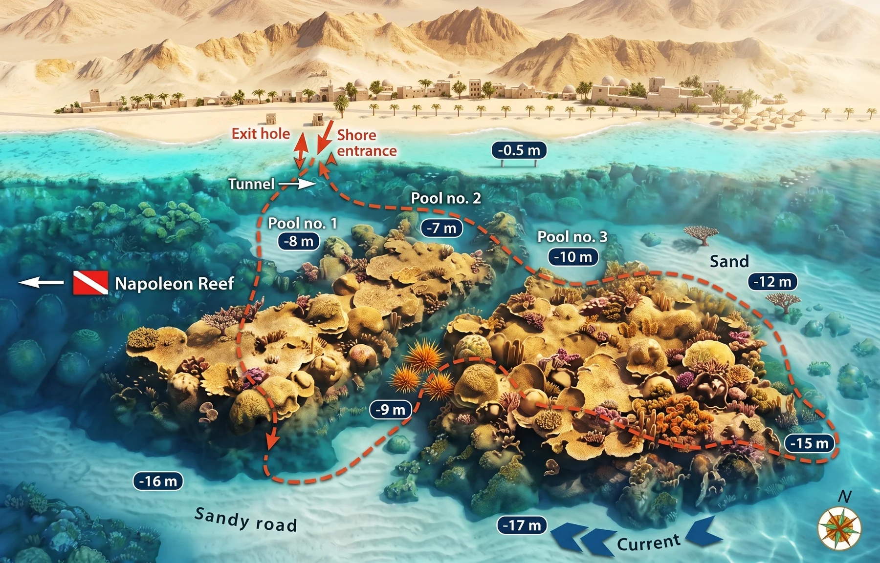 Islands dive site map