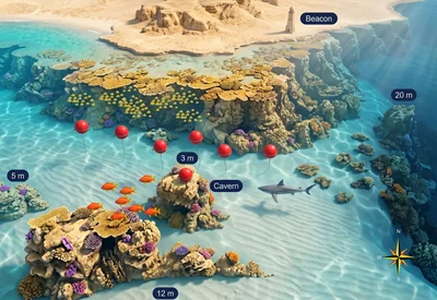 Ras Disha dive site map
