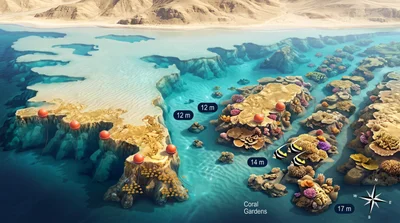 Shaab Sabina dive site map
