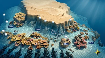 Shabruhr Umm Gamaar dive site map