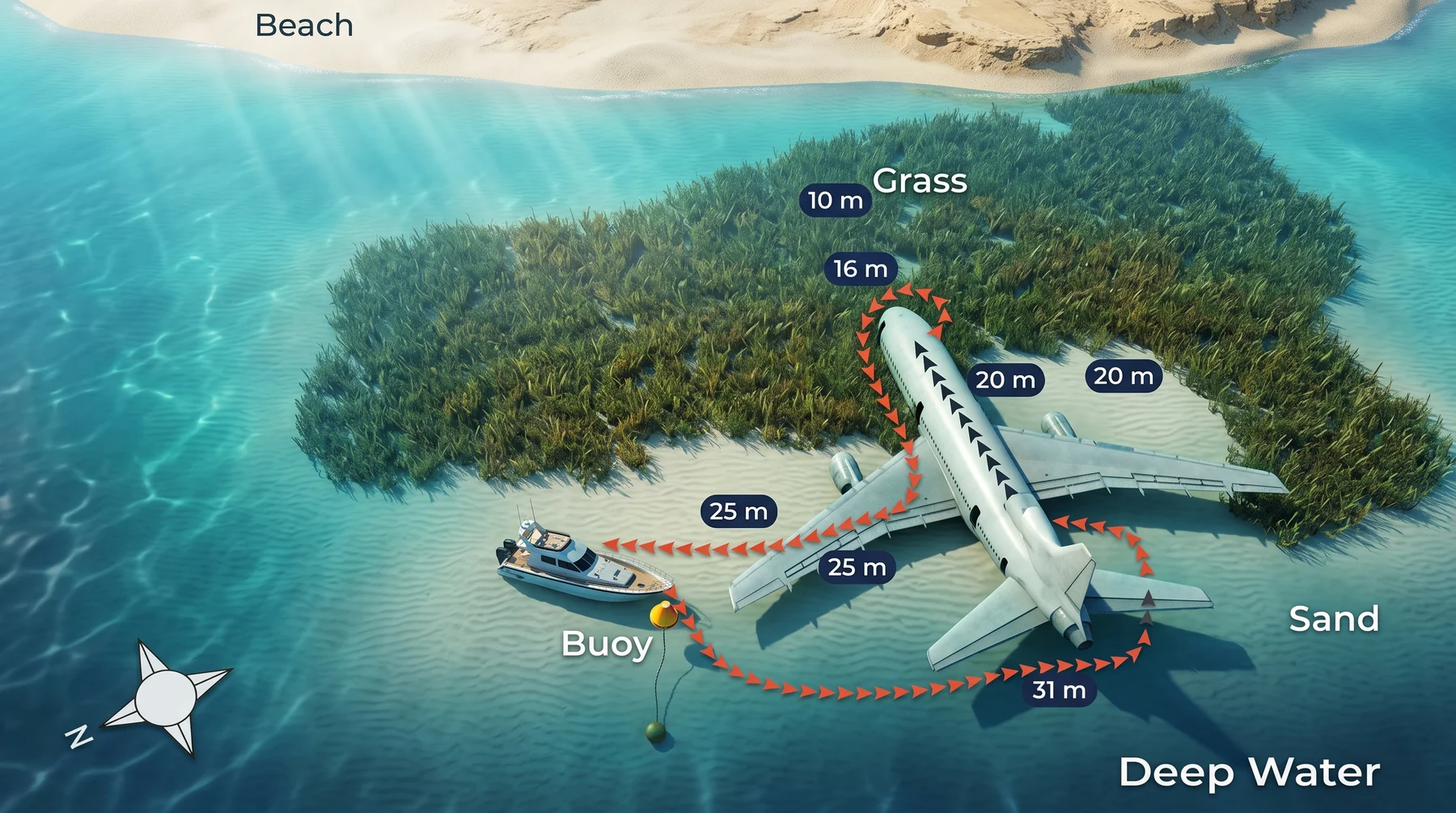 TriStar L-1011 dive site map