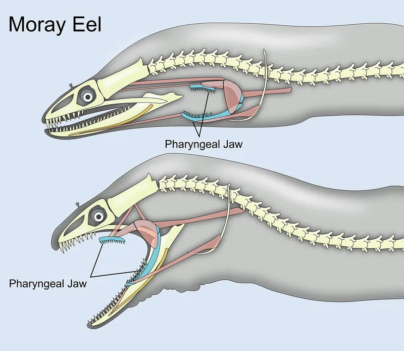 The pharyngeal jaws of the moray eel